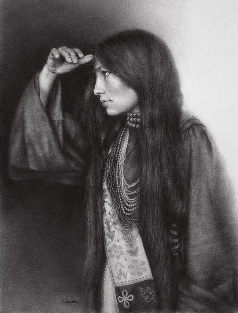Zitkala-Ša, Credit - Charcoal by S Campos, Flickr